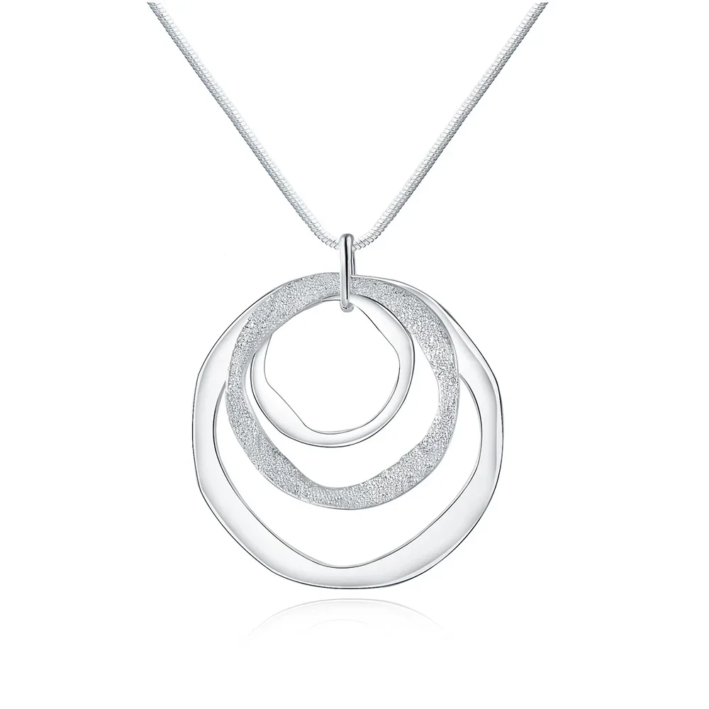 40-75 Cm Feine Marke 925 Sterling Silber Halskette Für Frauen Luxus Hochzeit Schmuck Böhmen Kreis Anhänger Kette Neckalce 40-75 Cm Feine Marke 925 Sterling Silber Halskette Für Frauen Luxus Hochzeit Schmuck Böhmen Kreis Anhänger Kette Neckalce - Image 2