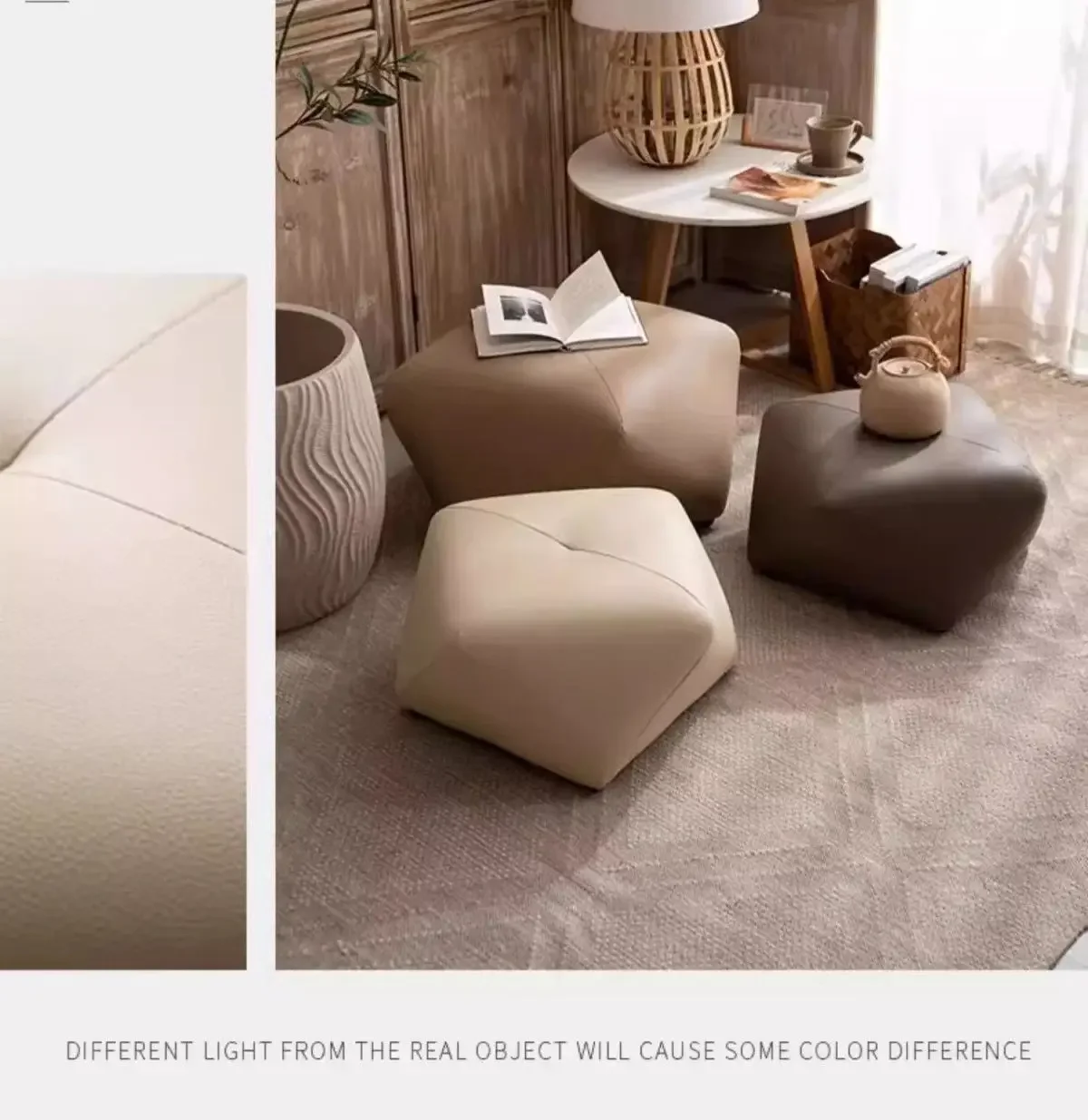 Solid Wood Octagonal Stool For Home Use, Shoe Changing Sofa, Footrest, Low Stool, Makeup Seat, Pedestal Solid Wood Octagonal Stool For Home Use, Shoe Changing Sofa, Footrest, Low Stool, Makeup Seat, Pedestal - Image 15
