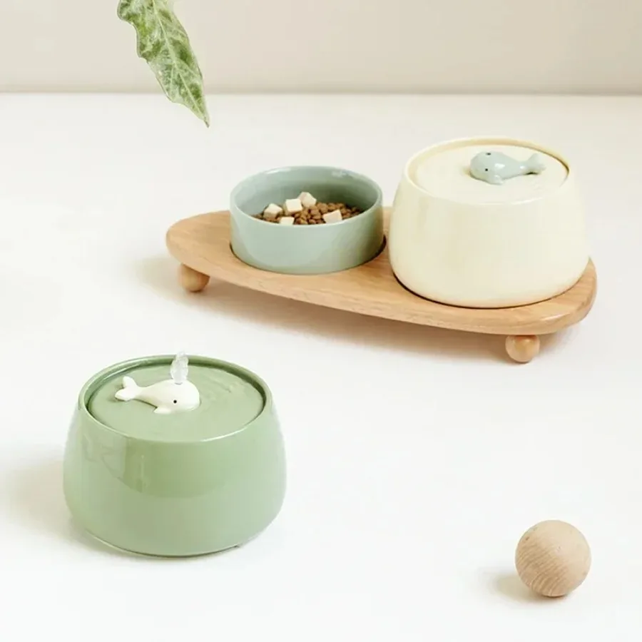 Ceramic Water Fountain Cat Charging Pet Water Feeders Dogs Automatic Circulating Filtration Flow Water Dispenser Cat Accessories Ceramic Water Fountain Cat Charging Pet Water Feeders Dogs Automatic Circulating Filtration Flow Water Dispenser Cat Accessories - Image 4