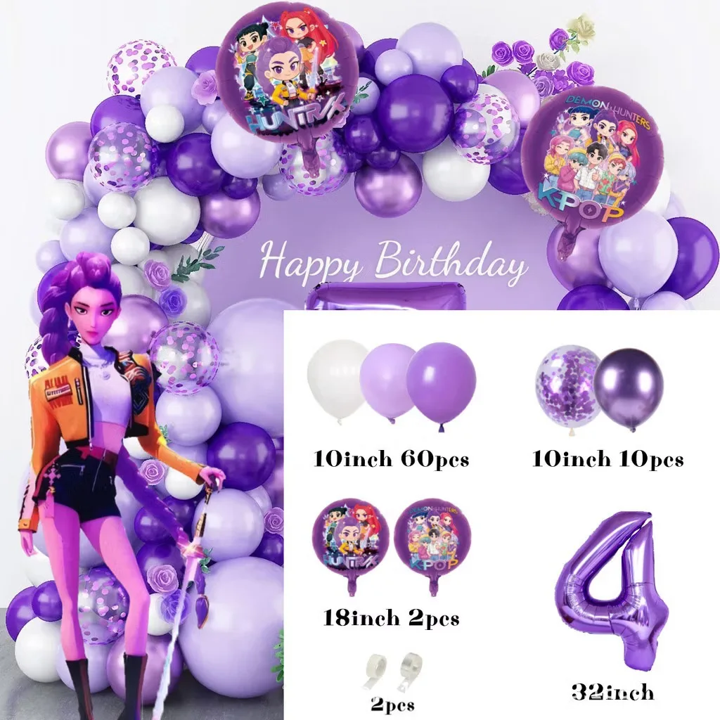 K-Pop Geburtstagsparty-Dekorationen, Lila-Rosa Ballongirlanden-Set Mit Folienballons &Amp; Happy Birthday Hintergrund Für Partys K-Pop Geburtstagsparty-Dekorationen, Lila-Rosa Ballongirlanden-Set Mit Folienballons &Amp; Happy Birthday Hintergrund Für Partys - Image 16