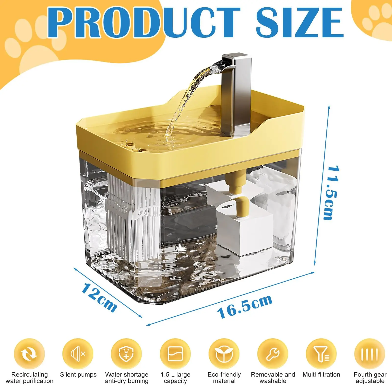 Cat Water Fountain Auto Filter Transparent Drinker Usb Anti-Dry Burning Recirculate Filtering Water Dispenser With Pump Cat Water Fountain Auto Filter Transparent Drinker Usb Anti-Dry Burning Recirculate Filtering Water Dispenser With Pump - Image 6