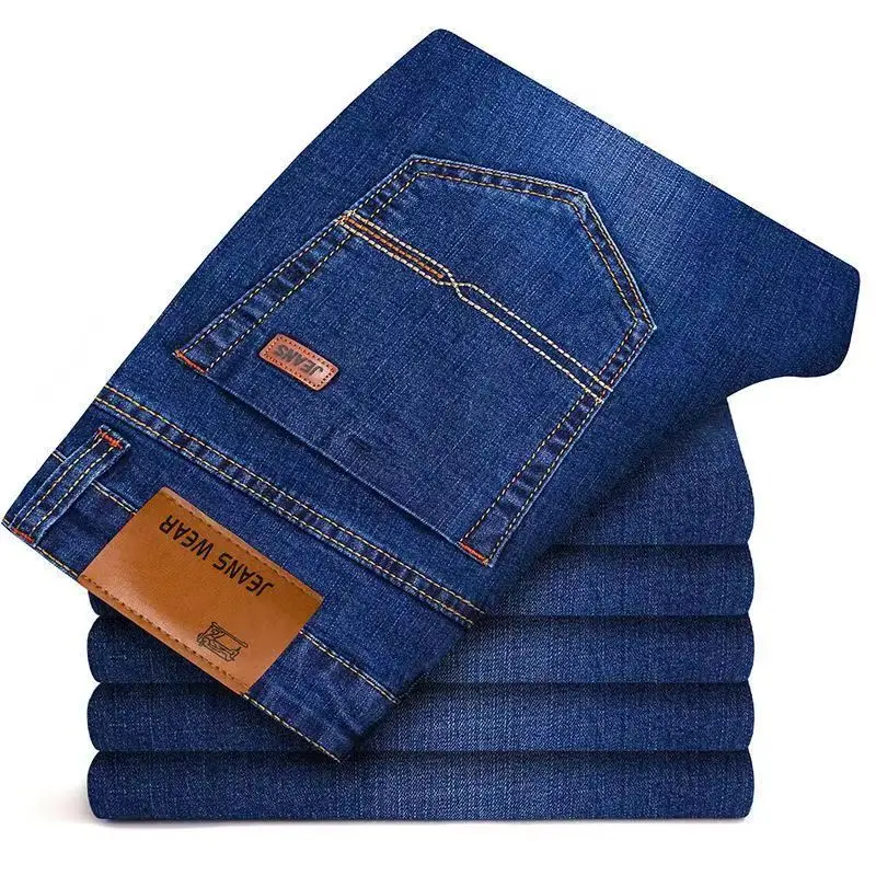 Männer Mode Gerade Jeans Männer 2025, Neue Stretch Slim Fit Hosen Bequeme Weiche Business Denim Hosen Männliche Marke Kleidung Männer Mode Gerade Jeans Männer 2025, Neue Stretch Slim Fit Hosen Bequeme Weiche Business Denim Hosen Männliche Marke Kleidung - Image 10
