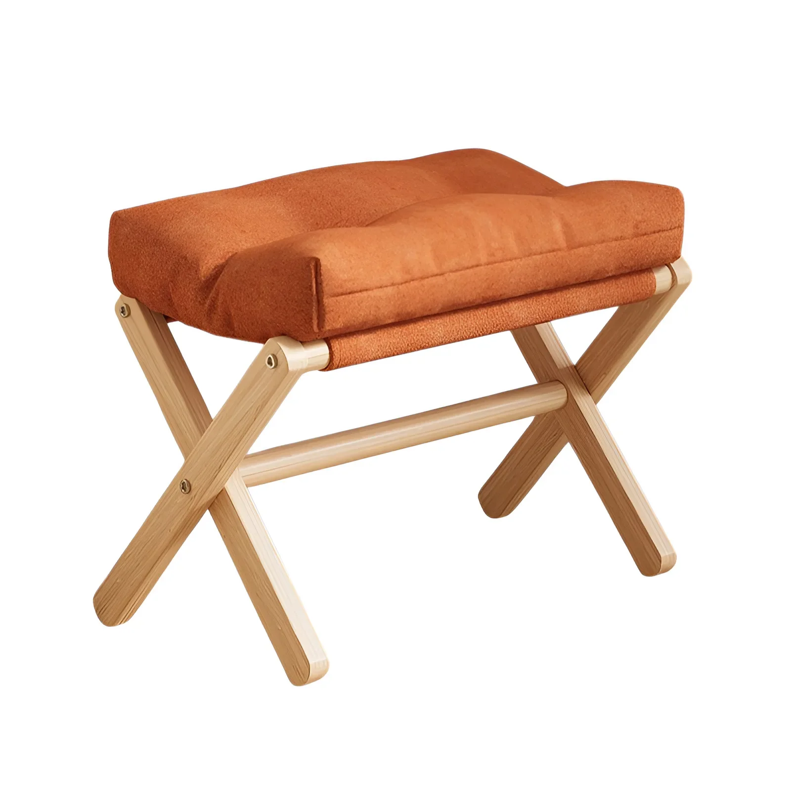 Solid Wood Folding Shoe Changing Stool With Cotton Filled Cushion, Portable Low Footstool For Entryway &Amp; Sofa Rest Solid Wood Folding Shoe Changing Stool With Cotton Filled Cushion, Portable Low Footstool For Entryway &Amp; Sofa Rest - Image 10