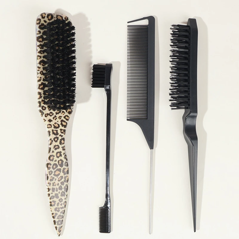 Bristle Slick Back Hair Brush For Sleek Ponytail Bun &Amp; Smoothing Baby Hairs, Flyaways, Edge Control - Backcombing &Amp; Teasing Bristle Slick Back Hair Brush For Sleek Ponytail Bun &Amp; Smoothing Baby Hairs, Flyaways, Edge Control - Backcombing &Amp; Teasing - Image 2
