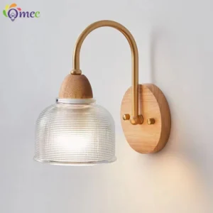 Moderne Innenwandleuchte, geeignet für Schlafzimmer, Nachttisch, Wohnzimmer, Heimdekoration, Leuchte aus Holz, Vintage-LED-Wandleuchten