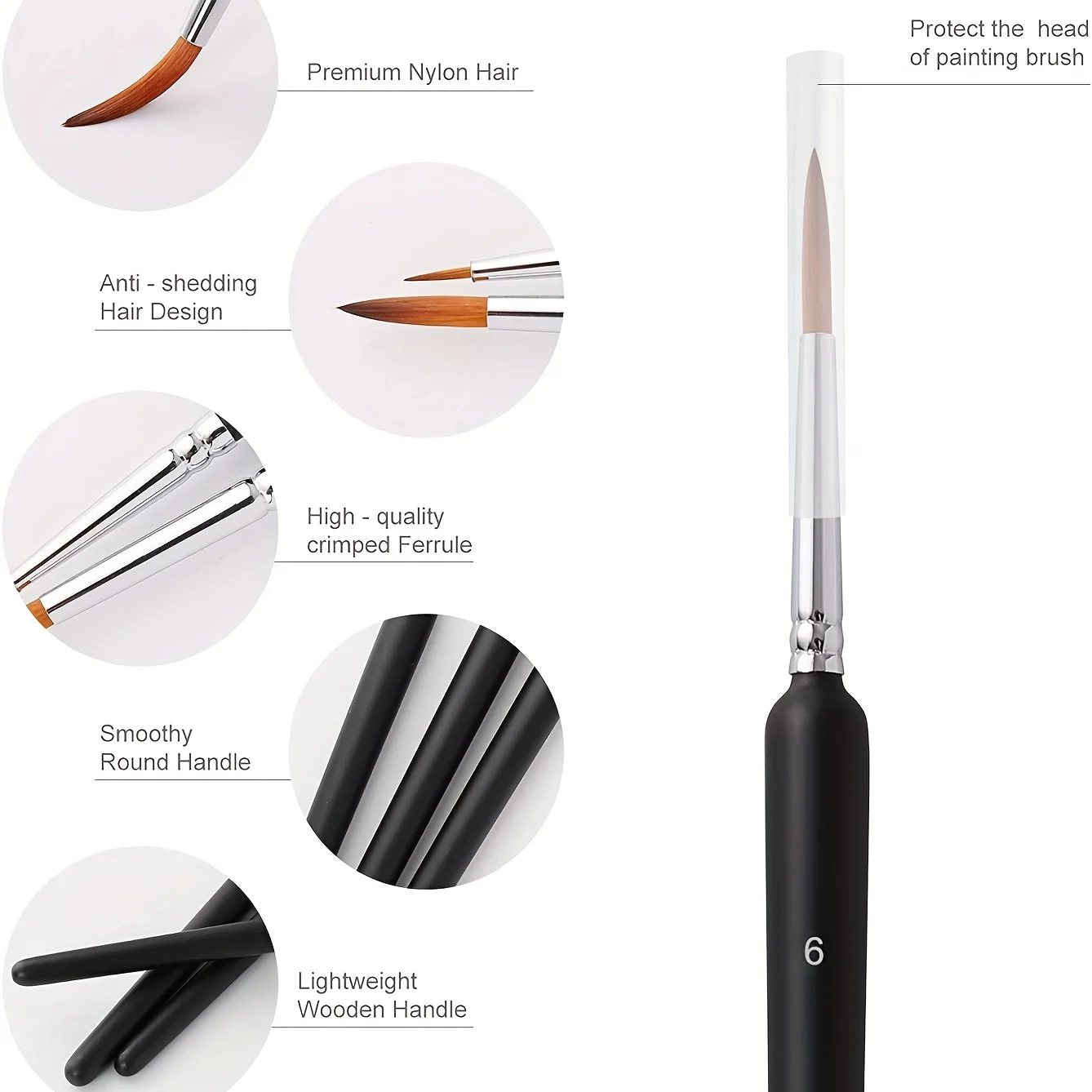 10/11-Teiliges Miniatur-Pinsel-Set Mit Detailspitze Und Ergonomischem Griff – Geeignet Für Acrylmalerei, Öl, Wat 10/11-Teiliges Miniatur-Pinsel-Set Mit Detailspitze Und Ergonomischem Griff – Geeignet Für Acrylmalerei, Öl, Wat - Image 2