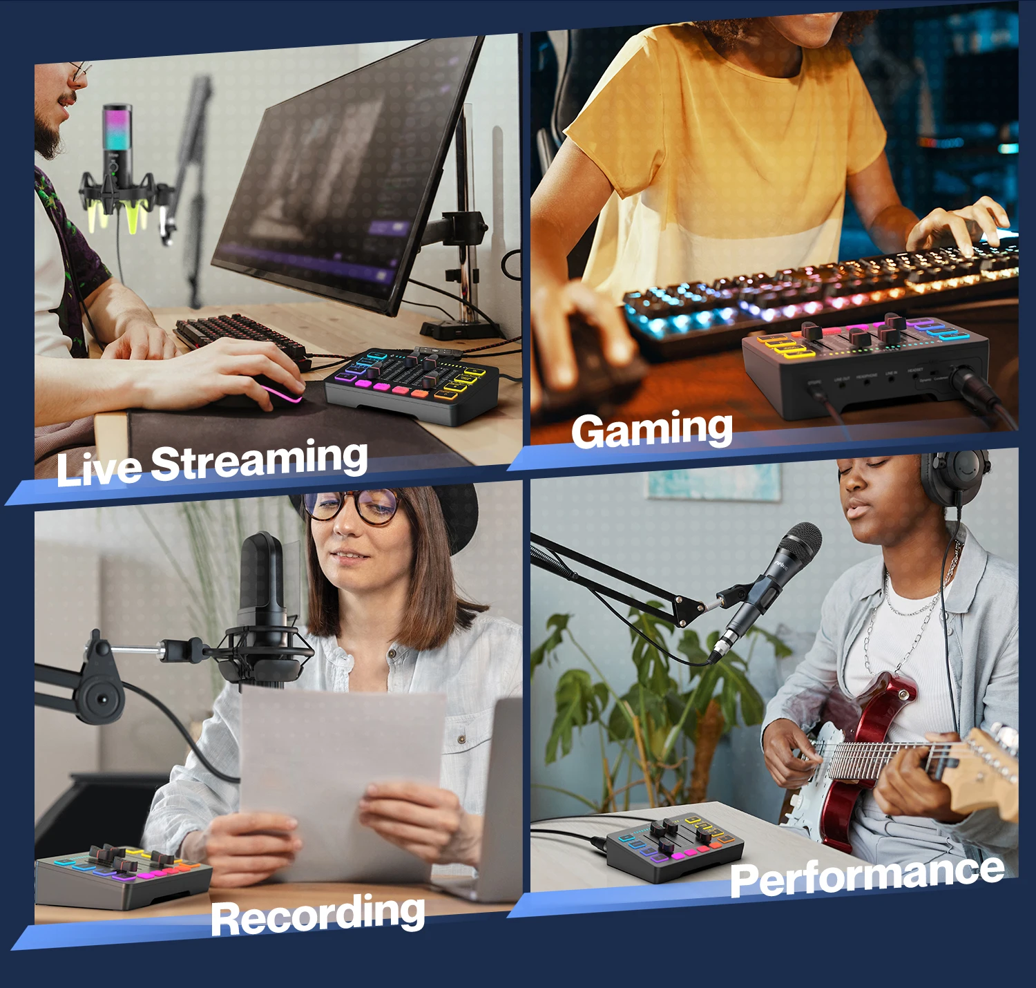 Fifine Ampligame Sc3 Usb-Gaming-Mixer Mit Xlr-Mikrofonanschluss, 48 V Phantomspeisung, Rgb &Amp; Soundkarte Für Podcasting, Streaming &Amp; Gaming Fifine Ampligame Sc3 Usb-Gaming-Mixer Mit Xlr-Mikrofonanschluss, 48 V Phantomspeisung, Rgb &Amp; Soundkarte Für Podcasting, Streaming &Amp; Gaming - Image 5