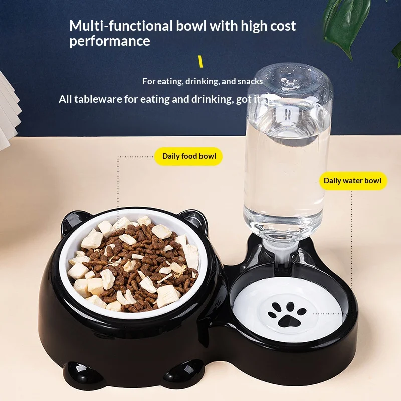 Pet Bowl 2-In-1 Auto Water Feeder, Tilted Elevated Cat Dog Bowl For Food &Amp; Water, Anti-Choking Slow Feeder Dish For Pets Pet Bowl 2-In-1 Auto Water Feeder, Tilted Elevated Cat Dog Bowl For Food &Amp; Water, Anti-Choking Slow Feeder Dish For Pets - Image 4