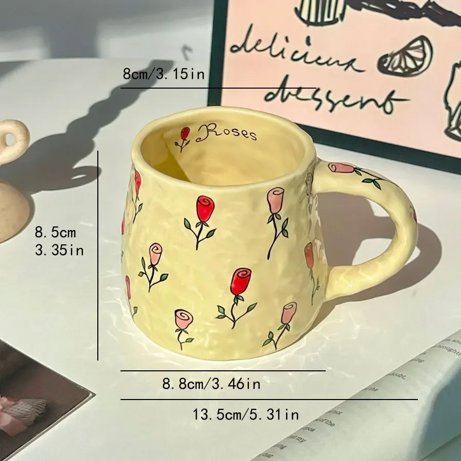 390Ml Handgefertigter Keramikbecher, Premium-Kaffeetasse, Milchtee-Tasse, Heiße-Schokoladen-Tasse, Haferflocken-Frühstückstasse, Langlebiges Trinkgeschirr Für Die Küche 390Ml Handgefertigter Keramikbecher, Premium-Kaffeetasse, Milchtee-Tasse, Heiße-Schokoladen-Tasse, Haferflocken-Frühstückstasse, Langlebiges Trinkgeschirr Für Die Küche - Image 4