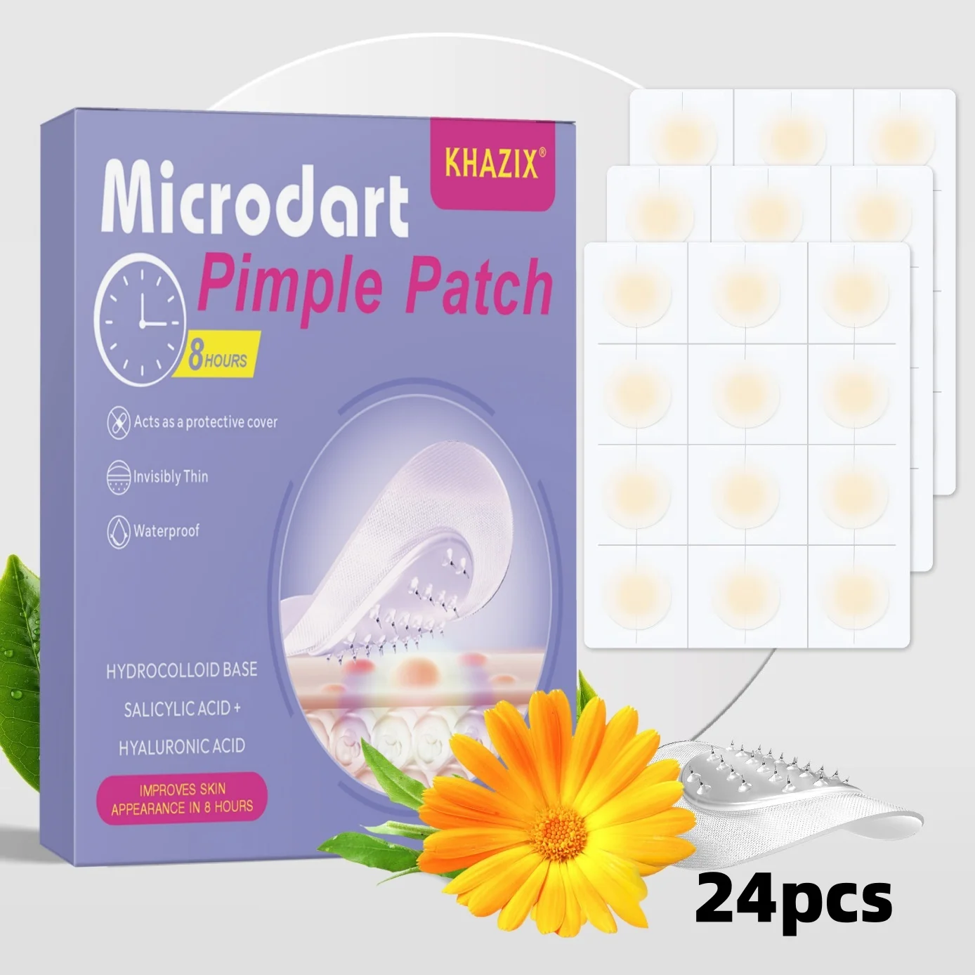 Mikronadel-Pickelpflaster (24Er-Pack) Hydrokolloid-Mikropunkt-Pickelpflaster Für Akne &Amp; Pickel, Microdart-Pflaster, Micro-Dart-Pickelpflaster Mikronadel-Pickelpflaster (24Er-Pack) Hydrokolloid-Mikropunkt-Pickelpflaster Für Akne &Amp; Pickel, Microdart-Pflaster, Micro-Dart-Pickelpflaster - Image 6