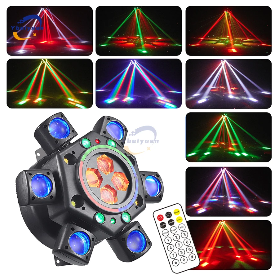 150 W Rgbw 4-In-1 Moving Head Effektlicht Mit 6 Armen – Dmx512 Fernbedienung Für Dj, Disco, Bar, Party Und Bühne Moving Head Effektlicht