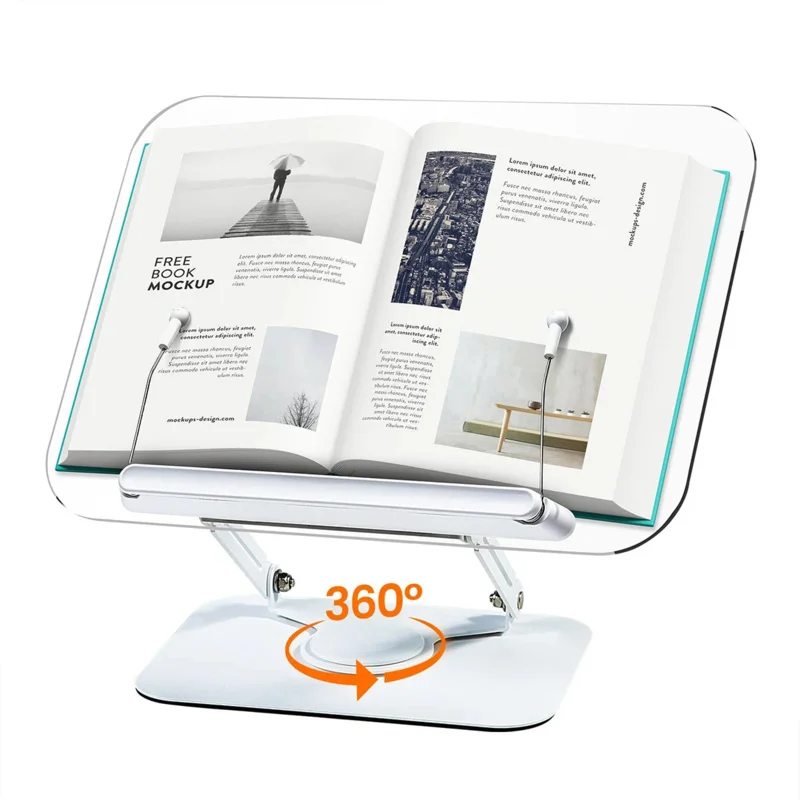 Verstellbarer Buchständer Mit 360°-Drehung – Faltbare Lesestütze Mit Seitenhaltern Für Bücher, Tablets Und Dokumente Verstellbarer Buchständer Mit 360°-Drehung – Faltbare Lesestütze Mit Seitenhaltern Für Bücher, Tablets Und Dokumente - Image 6