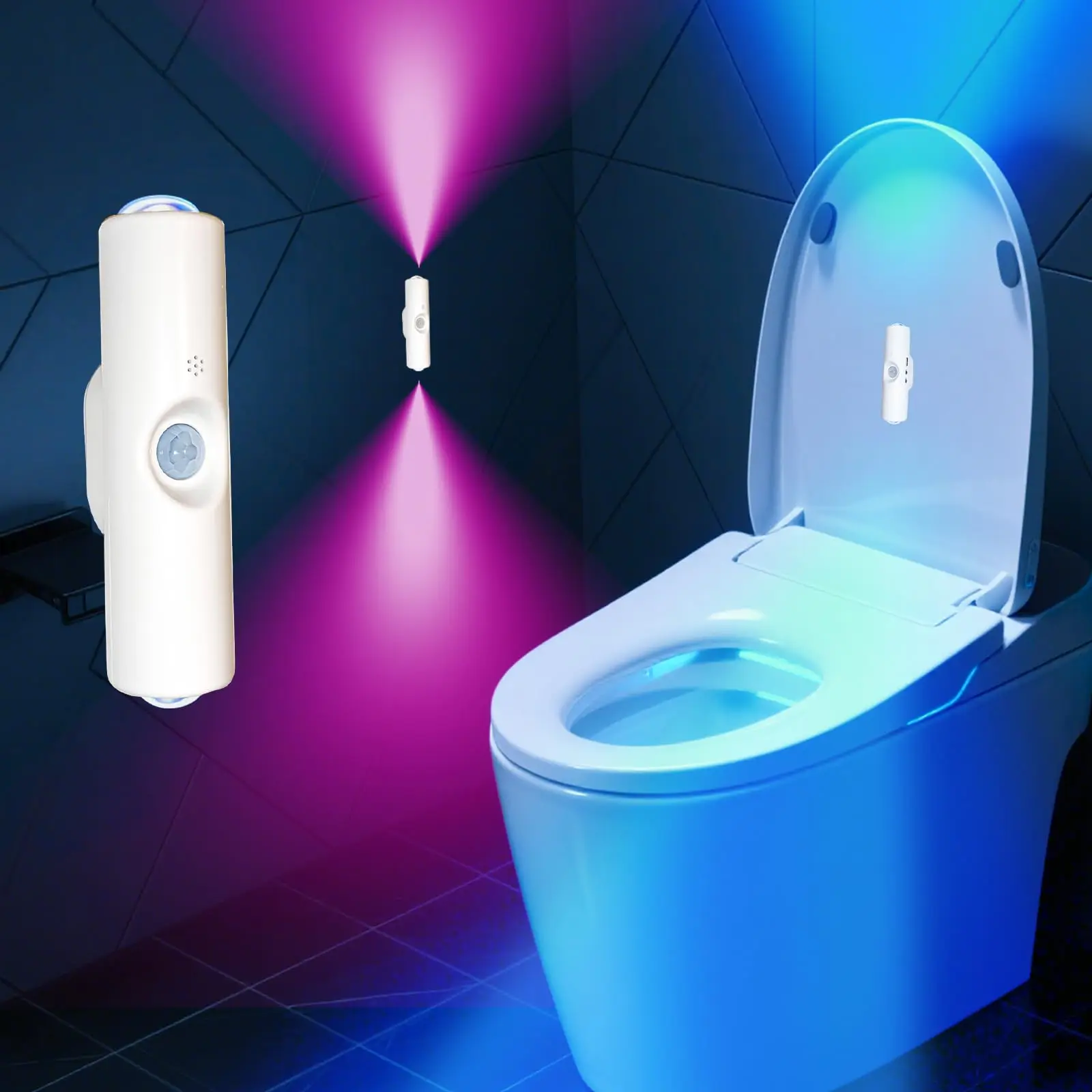 Nachtlicht Mit Bewegungsmelder, 7-Farbwechsel, Kabellose Led-Wandleuchte, Magnetisch, Wiederaufladbar, Für Badezimmer, Schlafzimmer, Wohnzimmer Nachtlicht Mit Bewegungsmelder, 7-Farbwechsel, Kabellose Led-Wandleuchte, Magnetisch, Wiederaufladbar, Für Badezimmer, Schlafzimmer, Wohnzimmer