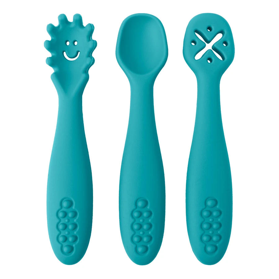 3Pcs Silicone Spoon Fork For Baby Utensils Set Feeding Food Toddler Learn To Eat Training Soft Fork Cutlery Children'S Tableware 3Pcs Silicone Spoon Fork For Baby Utensils Set Feeding Food Toddler Learn To Eat Training Soft Fork Cutlery Children'S Tableware - Image 12