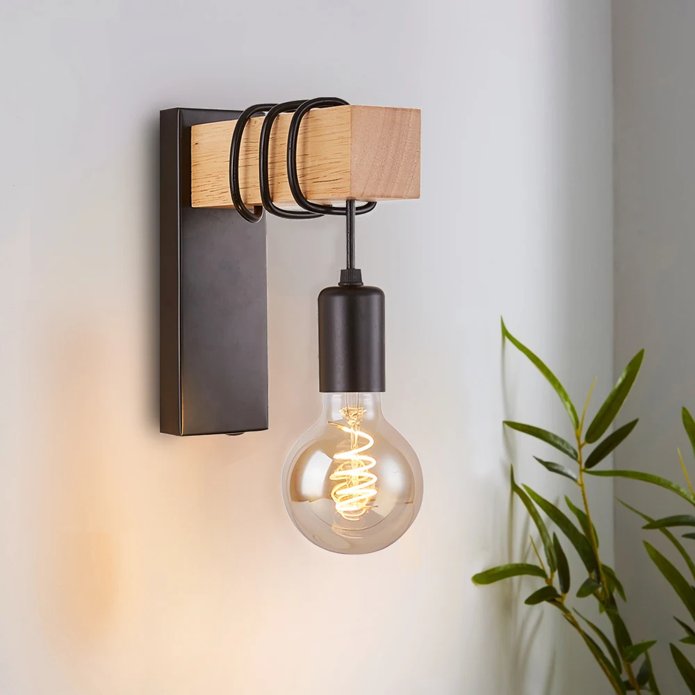 Vintage Wandleuchte Wandleuchten Leuchte Retro Holz Wandleuchte E27 Indoor Home Decor Esszimmer Nachttischlampe Schlafzimmer Beleuchtung Vintage Wandleuchte Wandleuchten Leuchte Retro Holz Wandleuchte E27 Indoor Home Decor Esszimmer Nachttischlampe Schlafzimmer Beleuchtung - Image 4