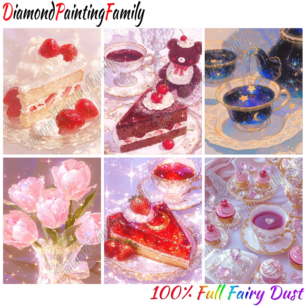 Diamond Painting Family Full Fairy Dust Crystal Resin Diamond Dot Arts Table Foods Ab Drill Embroidery Set Mosaic Painting Kits Diamond Painting Family Full Fairy Dust Crystal Resin Diamond Dot Arts Table Foods Ab Drill Embroidery Set Mosaic Painting Kits