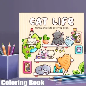28-seitiges Katzen-Malbuch für den Alltag für Erwachsene |   Malbuch, Zeichenzubehör für Weihnachten, Thanksgiving
