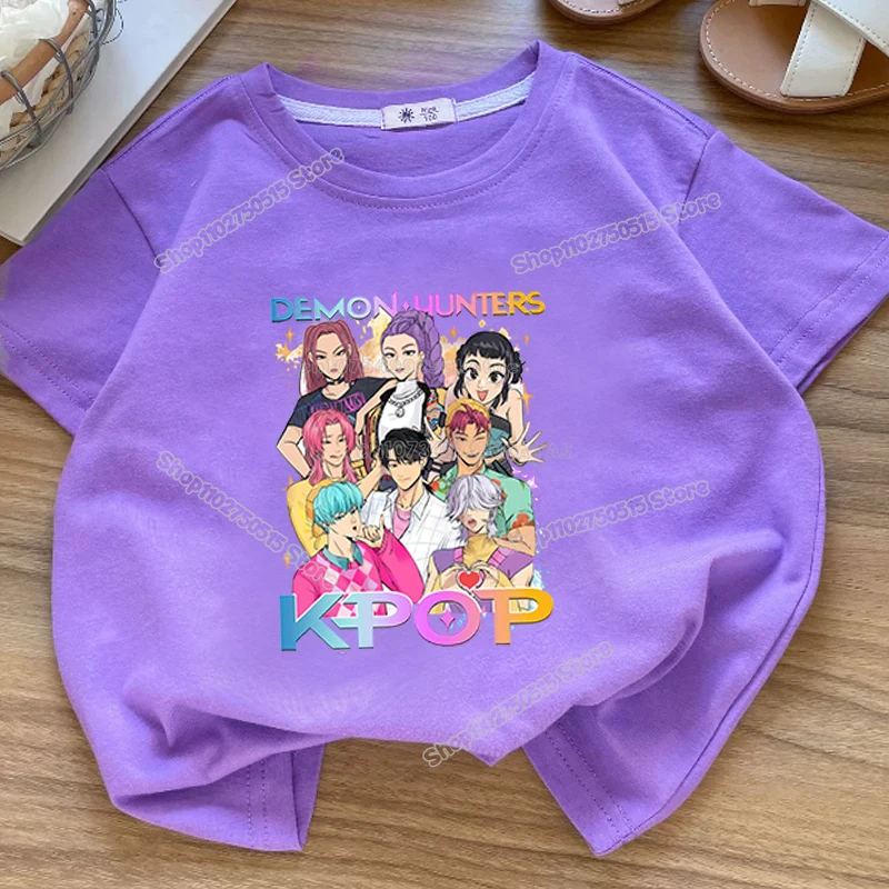 Summre Girl Kpop Demon Hunters Kleidung Rumi Mira Zoey Kurzarm-T-Shirt Für Kinder, Sommer, Lässige Oberteile, Cartoon-T-Shirt Aus Baumwolle Für Kleinkinder Summre Girl Kpop Demon Hunters Kleidung Rumi Mira Zoey Kurzarm-T-Shirt Für Kinder, Sommer, Lässige Oberteile, Cartoon-T-Shirt Aus Baumwolle Für Kleinkinder - Image 15