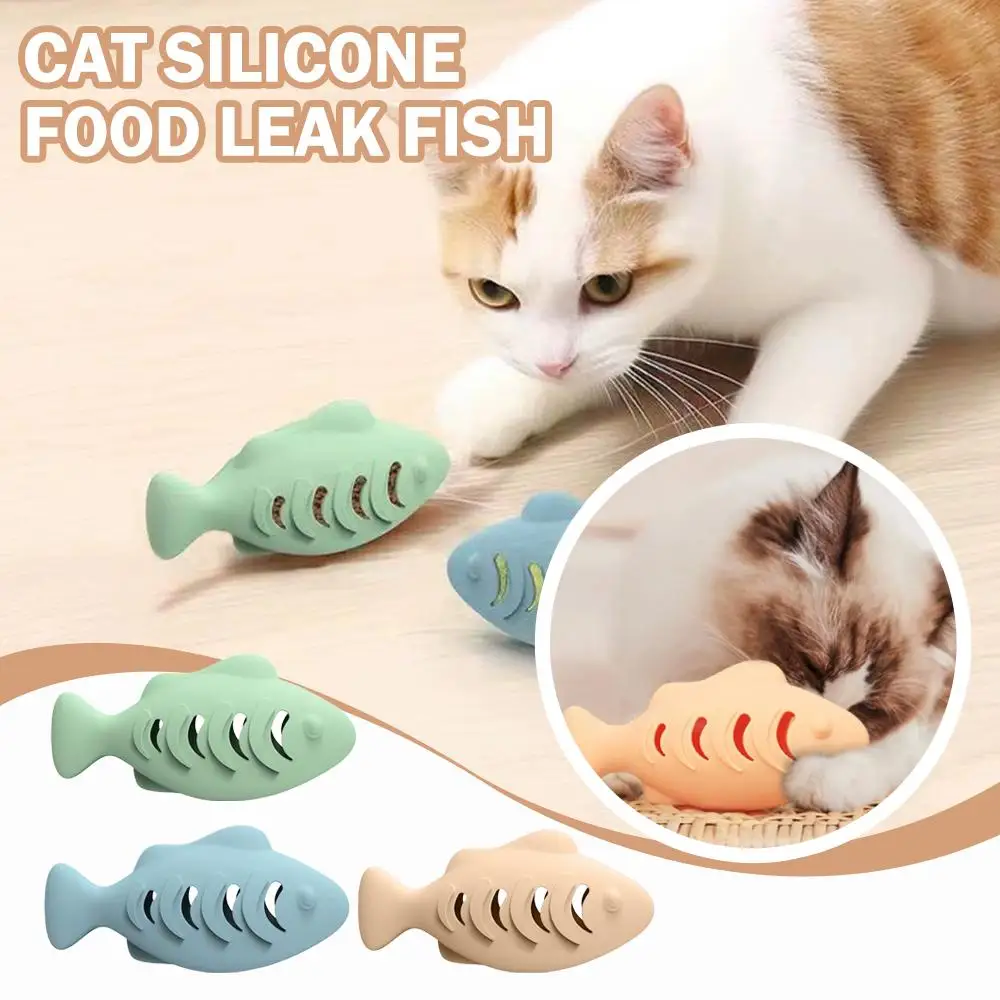 Interactive Cat Toy Food Dispenser For Indoor Cats Blue Treat &Amp; Catnip Stuffer Engaging Silicone Fish Chew Toy Dental Care Interactive Cat Toy Food Dispenser For Indoor Cats Blue Treat &Amp; Catnip Stuffer Engaging Silicone Fish Chew Toy Dental Care