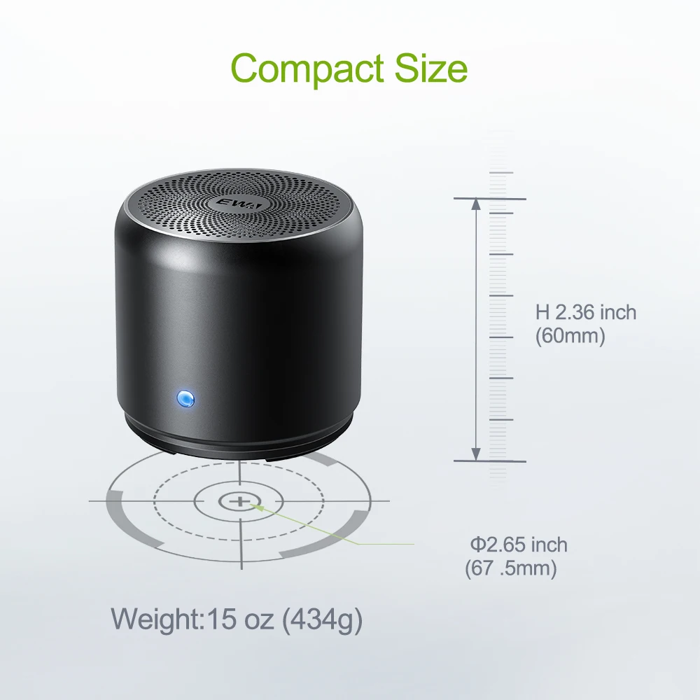Ewa A106Max Bluetooth-Lautsprecher 8 W &Amp; Bass – Hd-Sound, Bluetooth 5.0, 1200 Mah, Kompakt Und Kabellos Ewa A106Max Bluetooth-Lautsprecher 8 W &Amp; Bass – Hd-Sound, Bluetooth 5.0, 1200 Mah, Kompakt Und Kabellos - Image 6