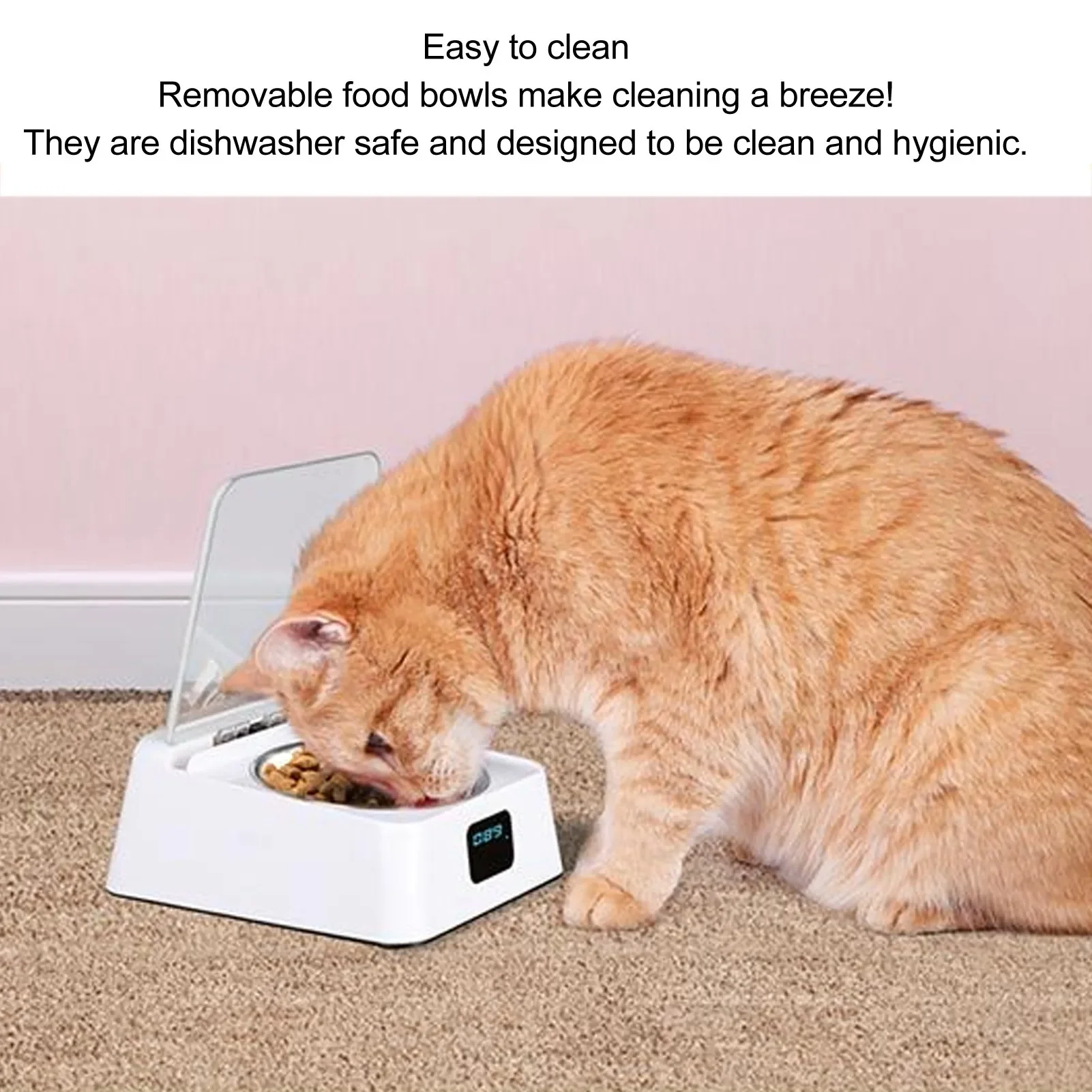 Automatic Cat Feeder With Infrared Sensor Cover Removable Bowl Battery Powered Intelligent Automatic Opening Lid Dog Feeder Automatic Cat Feeder With Infrared Sensor Cover Removable Bowl Battery Powered Intelligent Automatic Opening Lid Dog Feeder - Image 2