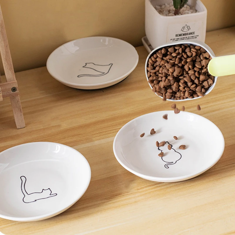 【F】Ceramic Cat Plates With Silicone Anti Slip Pad Pet Cat Snack Bowl Cute Kitten Food Bowl Pet Kitten Water Bowl Pet Supplies 【F】Ceramic Cat Plates With Silicone Anti Slip Pad Pet Cat Snack Bowl Cute Kitten Food Bowl Pet Kitten Water Bowl Pet Supplies - Image 18