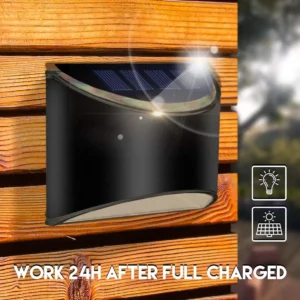 Solar-LED-Außenwandleuchte, IP65, wasserdicht, solarbetrieben, Wandleuchte für Gartenzaun, Treppenstufe, Terrasse, Hofdekoration