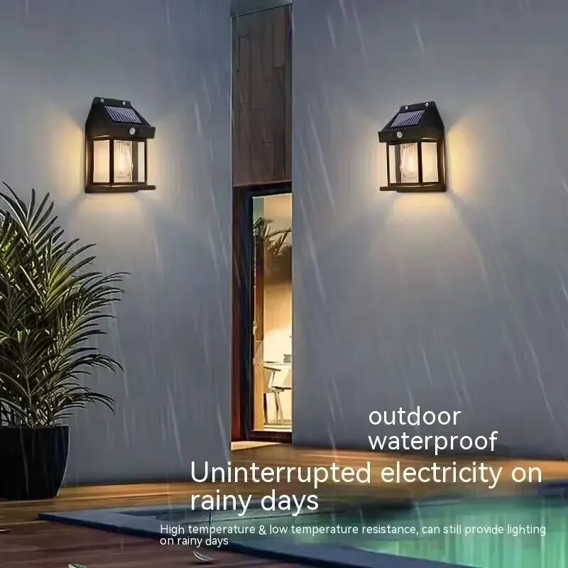 Solarbetriebene Wasserdichte Led-Wandleuchte Für Den Außenbereich, Leistungsstarke Solarenergielampe Mit Lichtsensor Für Garten, Hof, Zaun, Hausdekoration Solarbetriebene Wasserdichte Led-Wandleuchte Für Den Außenbereich, Leistungsstarke Solarenergielampe Mit Lichtsensor Für Garten, Hof, Zaun, Hausdekoration - Image 5