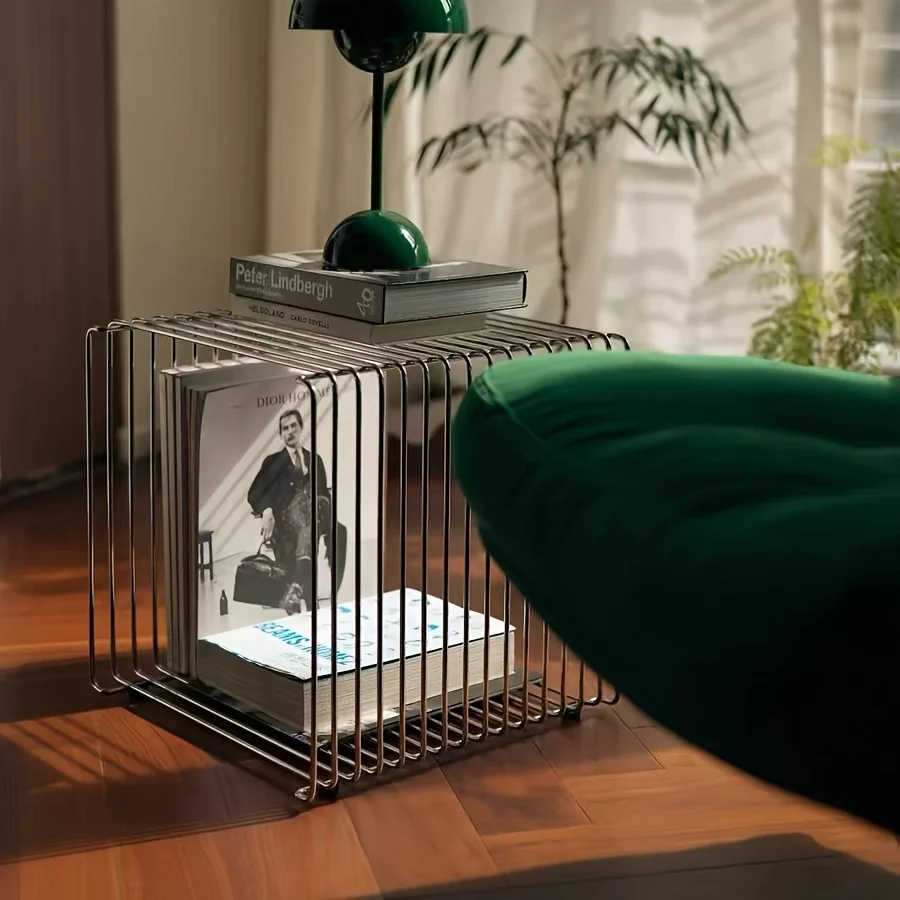 Silvery Metal Geometric Designer Lip-Shaped Stool Creative Storage Solution For Small Apartments Corner Utilization Silvery Metal Geometric Designer Lip-Shaped Stool Creative Storage Solution For Small Apartments Corner Utilization - Image 10