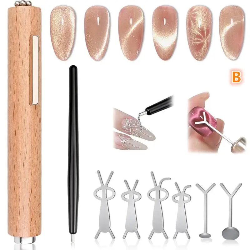 Katzenaugen-Nagelmagnet-Set, French-Tip Katzenaugen-Herzmagnete Nagelmagnet-Stift Katzenaugen-Gel-Lack Magnete Werkzeuge Maniküre Katzenaugen-Nagelmagnet-Set, French-Tip Katzenaugen-Herzmagnete Nagelmagnet-Stift Katzenaugen-Gel-Lack Magnete Werkzeuge Maniküre - Image 8