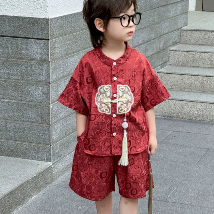 Fashion Baby Tang Costume Tops Pants Two-Piece Set Boy Outfit Casual Children'S Sets Summer Tweens Boys Hanfu Suit Kids Clothing Fashion Baby Tang Costume Tops Pants Two-Piece Set Boy Outfit Casual Children'S Sets Summer Tweens Boys Hanfu Suit Kids Clothing - Image 16