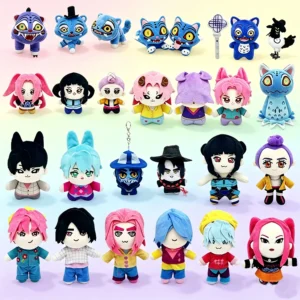 Neues heißes Anime-Hunters-Plüschtier: Süßer lila Tiger mit schwarzem Hut und 3 Augen – Monster-Jagd-Mädchen-Gruppen-Stofftier für Fans als Geschenk