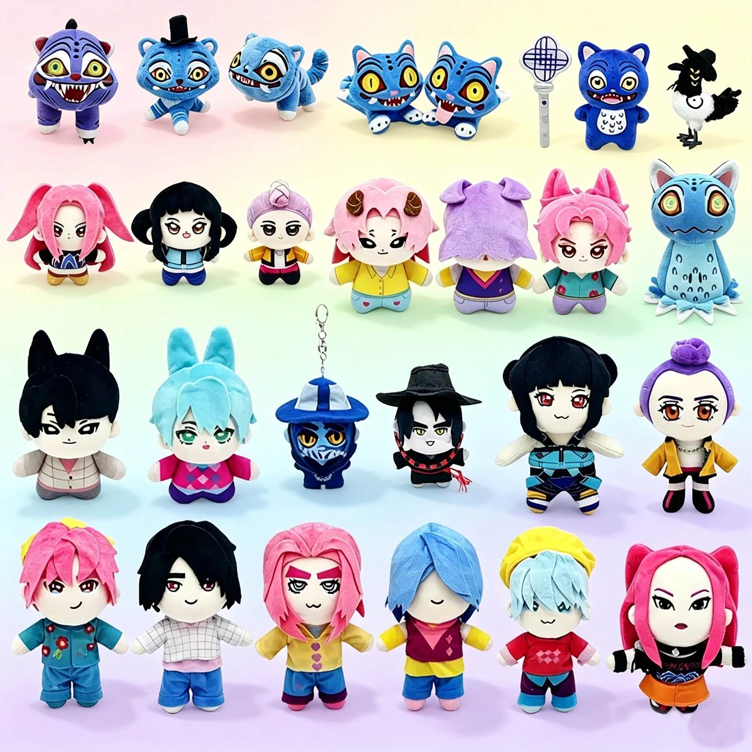 Neues Heißes Anime-Hunters-Plüschtier: Süßer Lila Tiger Mit Schwarzem Hut Und 3 Augen – Monster-Jagd-Mädchen-Gruppen-Stofftier Für Fans Als Geschenk Neues Heißes Anime-Hunters-Plüschtier: Süßer Lila Tiger Mit Schwarzem Hut Und 3 Augen – Monster-Jagd-Mädchen-Gruppen-Stofftier Für Fans Als Geschenk