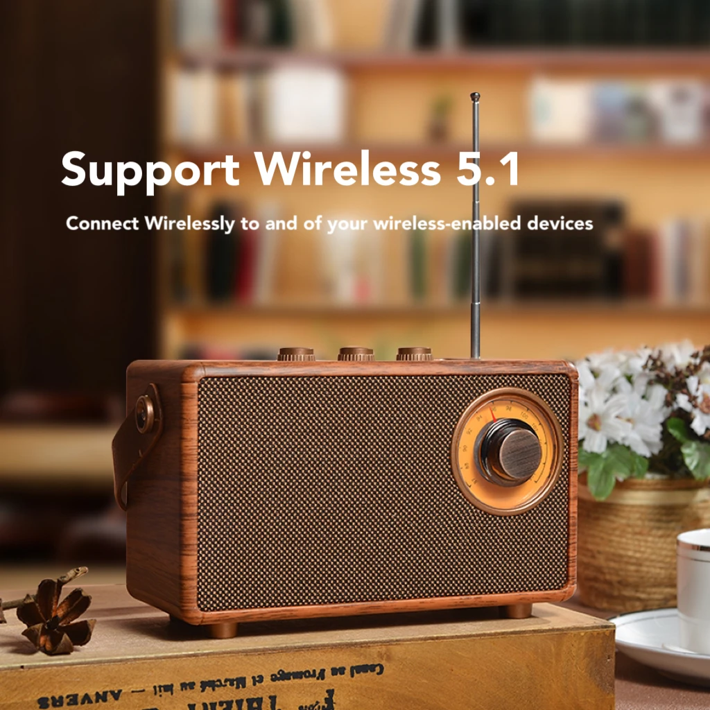 Retro Bluetooth-Lautsprecher – Tragbare Kabellose Stereo-Soundbox Mit Fm-Radio, Mp3-Player, Hochwertigem Klang &Amp; Wiederaufladbarem Akku Retro Bluetooth-Lautsprecher – Tragbare Kabellose Stereo-Soundbox Mit Fm-Radio, Mp3-Player, Hochwertigem Klang &Amp; Wiederaufladbarem Akku - Image 3