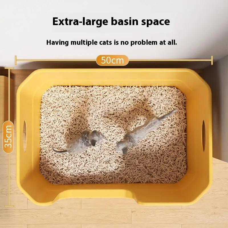 ♥Extra Large Cat Litter Box;Semi-Enclosed &Amp; Open Design, Anti-Splash Cat Toilet With High Sides ♥Extra Large Cat Litter Box;Semi-Enclosed &Amp; Open Design, Anti-Splash Cat Toilet With High Sides - Image 14