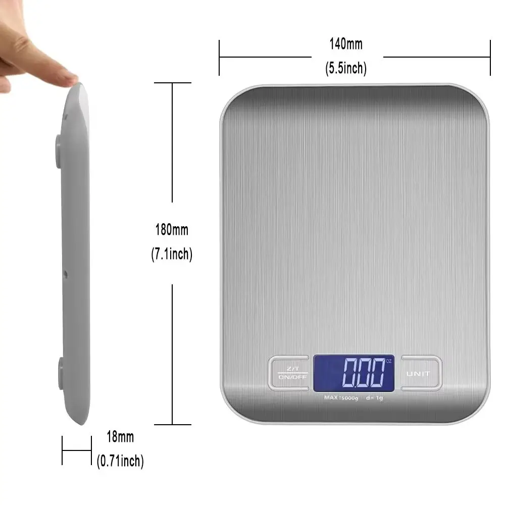Digitale Küchenwaage 10 Kg Mit Led-Display – 1-G-Teilung, Edelstahl-Wiegefläche Für Lebensmittel, Snacks, Schmuck &Amp; Haushalt Digitale Küchenwaage 10 Kg Mit Led-Display – 1-G-Teilung, Edelstahl-Wiegefläche Für Lebensmittel, Snacks, Schmuck &Amp; Haushalt - Image 6