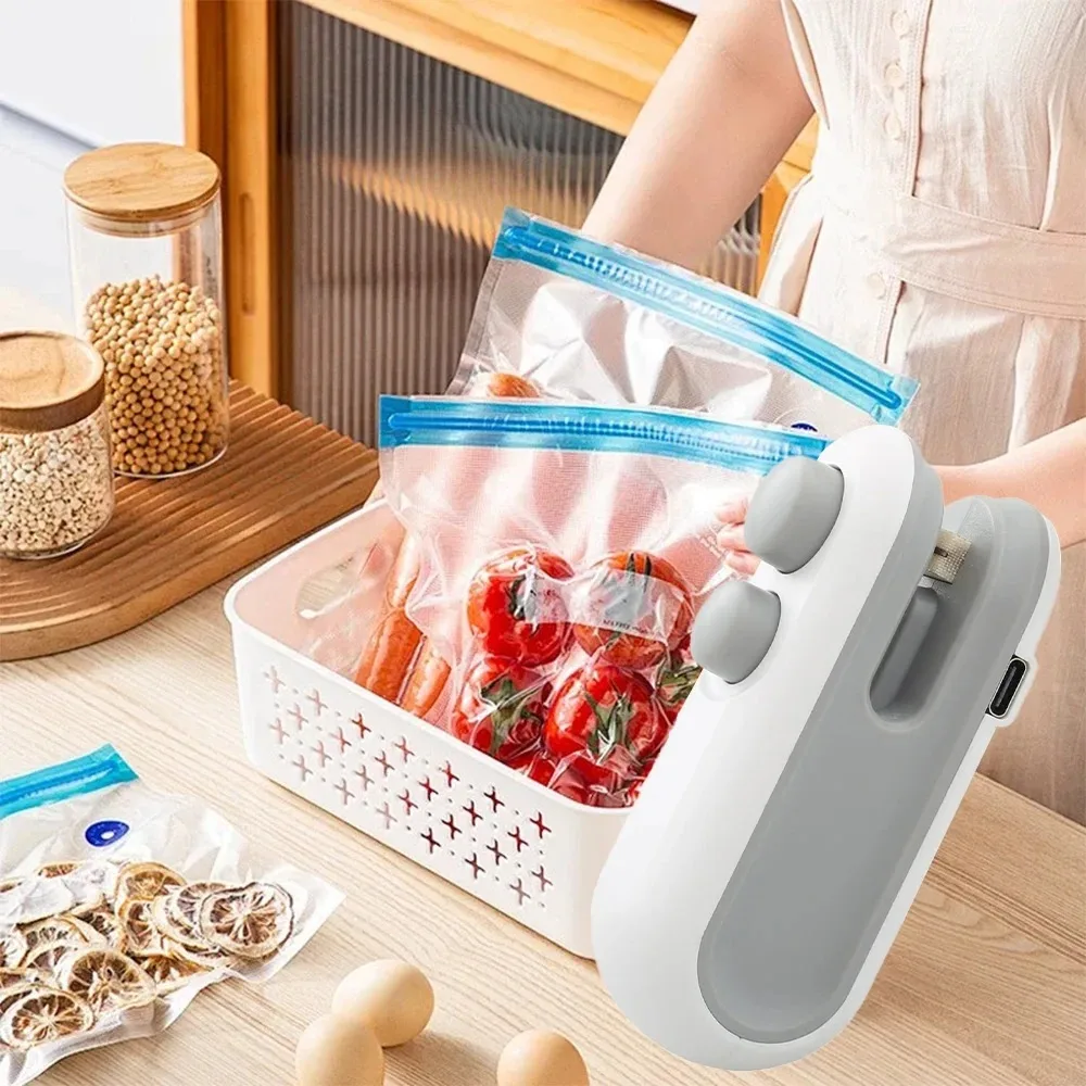 2-Teiliges Mini-Beutelversiegelungs-Set: Usb-Aufladbarer Handlicher Heißversiegler Für Chips &Amp; Snacks. Tragbares Lebensmittelkonservierungsset Mit Kabel 2-Teiliges Mini-Beutelversiegelungs-Set: Usb-Aufladbarer Handlicher Heißversiegler Für Chips &Amp; Snacks. Tragbares Lebensmittelkonservierungsset Mit Kabel - Image 3