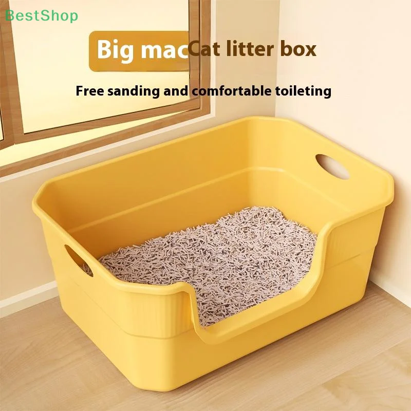 ♥Extra Large Cat Litter Box;Semi-Enclosed &Amp; Open Design, Anti-Splash Cat Toilet With High Sides ♥Extra Large Cat Litter Box;Semi-Enclosed &Amp; Open Design, Anti-Splash Cat Toilet With High Sides