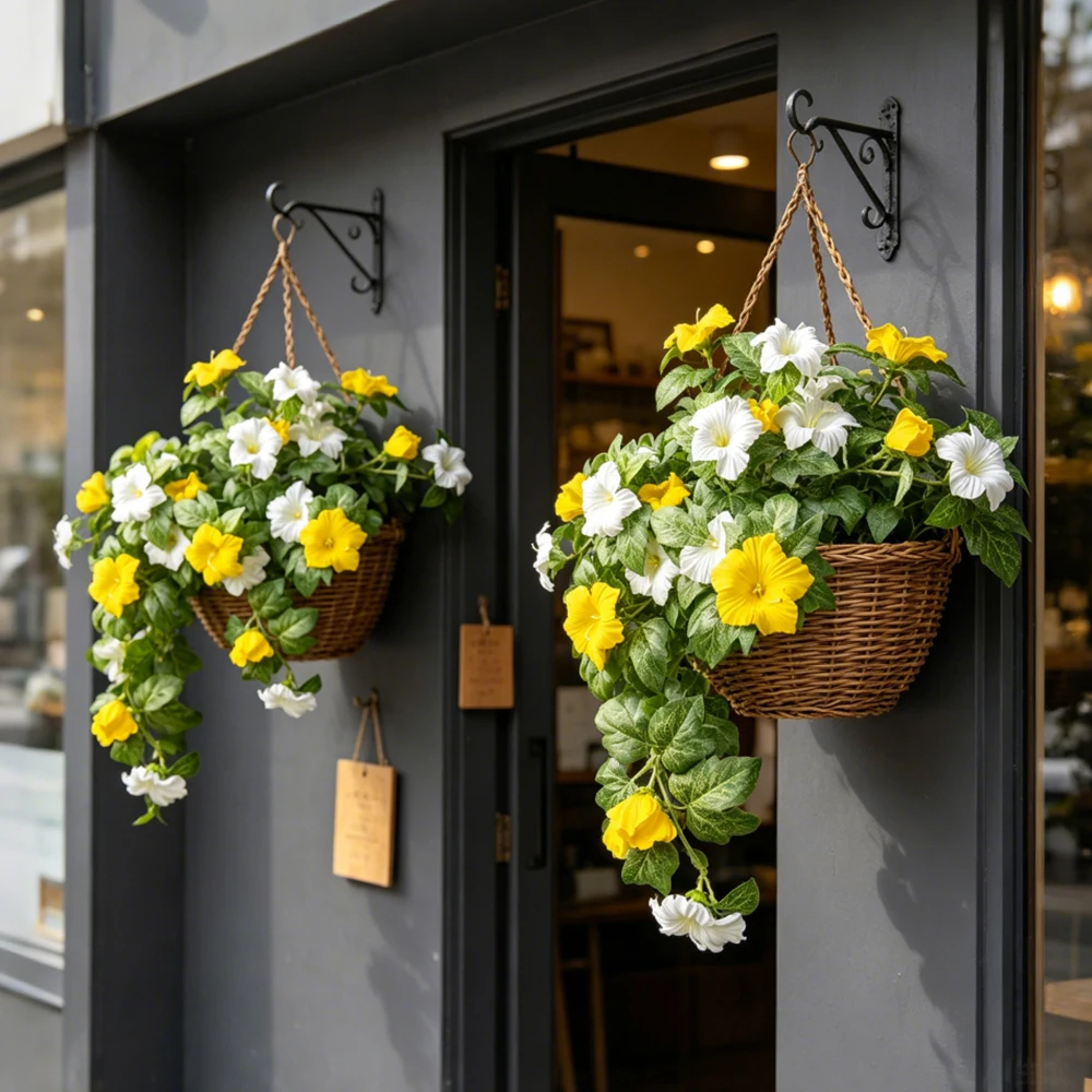 40-48Cm Künstliche Blumenranken, Künstliche Petunienblüten, Seiden-Begonienblätter, Hängepflanze Für Die Heimdekoration 40-48Cm Künstliche Blumenranken, Künstliche Petunienblüten, Seiden-Begonienblätter, Hängepflanze Für Die Heimdekoration - Image 4