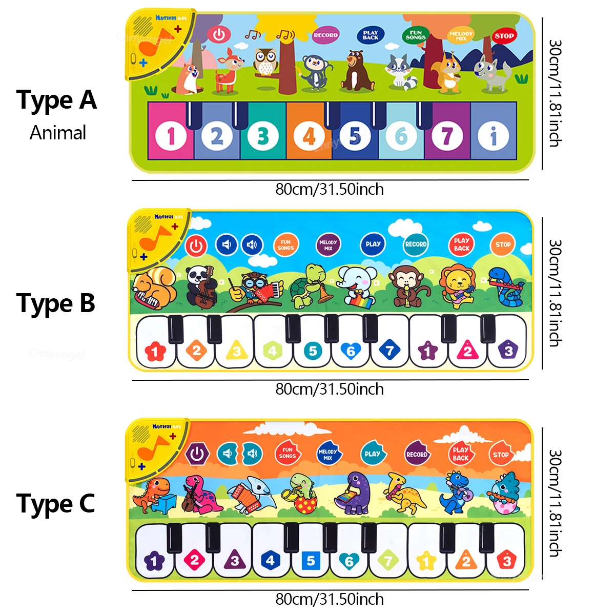 Piano Mat For Kids 80*30Cm Toddlers Floor Keyboard Dance Mat Play Musical Carpet Music Instrument Toys Toddlers Girl Boy Gift Piano Mat For Kids 80*30Cm Toddlers Floor Keyboard Dance Mat Play Musical Carpet Music Instrument Toys Toddlers Girl Boy Gift - Image 6
