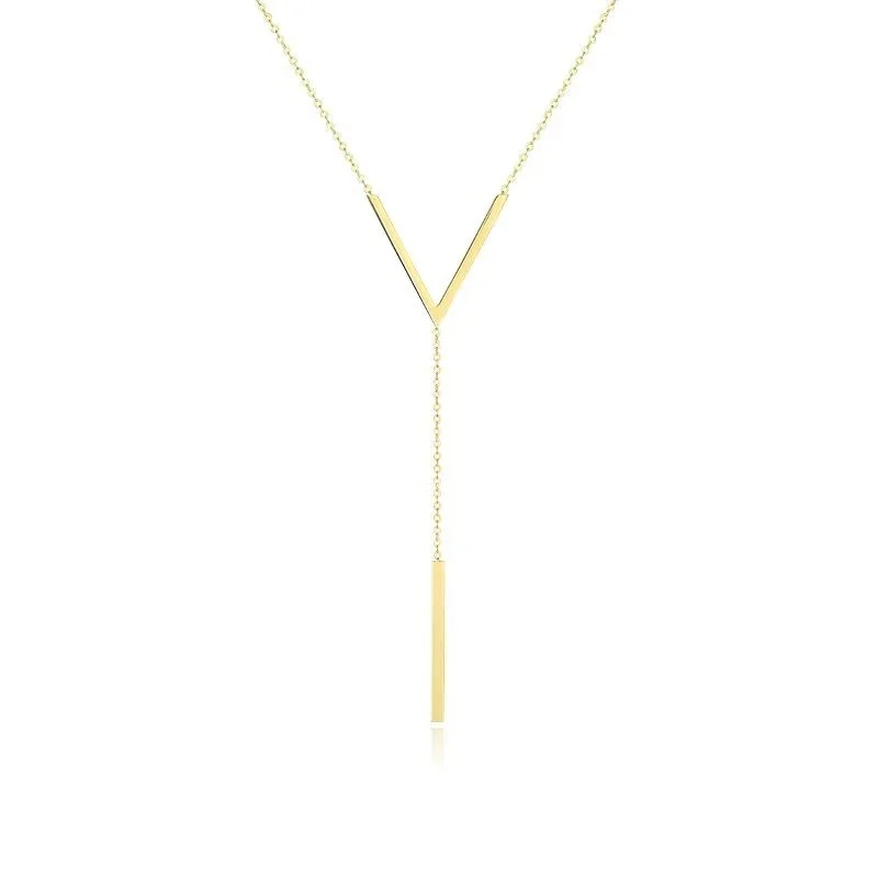 Simple V-Shaped Long Sexy Clavicle Necklace Gold Color Long Neck Chain Women Vertical Bar Pendant Necklace Party Jewelry Gifts Simple V-Shaped Long Sexy Clavicle Necklace Gold Color Long Neck Chain Women Vertical Bar Pendant Necklace Party Jewelry Gifts - Image 6
