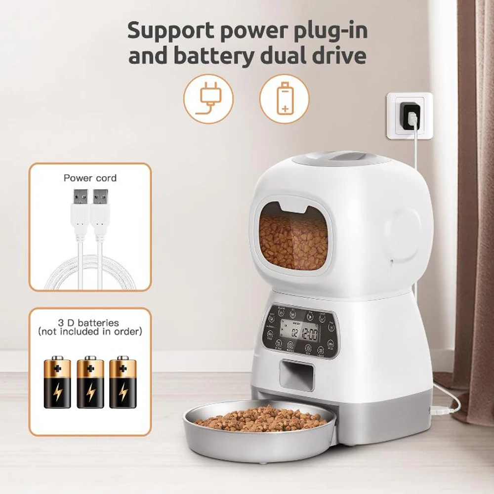 3,5 L Automatischer Futterspender Für Haustiere Für Katzen, Wifi, Smart Swirl, Langsamer Hundefutterspender Mit Diktiergerät, Große Kapazität, Timing-Katzenfutterspender 3,5 L Automatischer Futterspender Für Haustiere Für Katzen, Wifi, Smart Swirl, Langsamer Hundefutterspender Mit Diktiergerät, Große Kapazität, Timing-Katzenfutterspender - Image 5