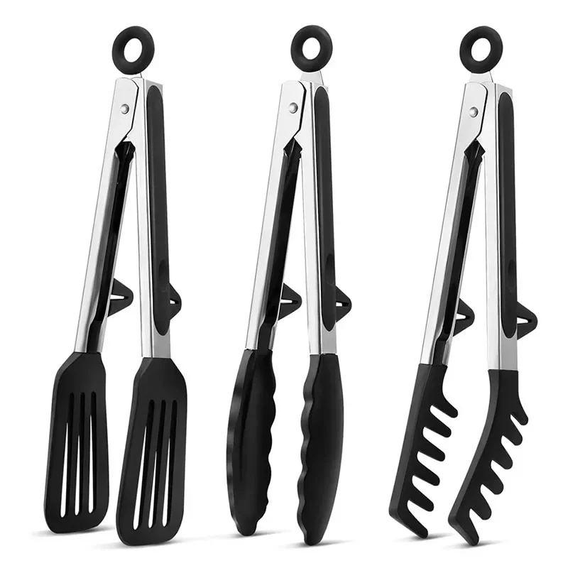 3 Stücke Silikon Küche Kochen Zangen Set Edelstahl Antihaft Lebensmittel Zange Nicht-Slip Kochen Clip Clamp Bbq Salat Grill Werkzeuge 3 Stücke Silikon Küche Kochen Zangen Set Edelstahl Antihaft Lebensmittel Zange Nicht-Slip Kochen Clip Clamp Bbq Salat Grill Werkzeuge - Image 3