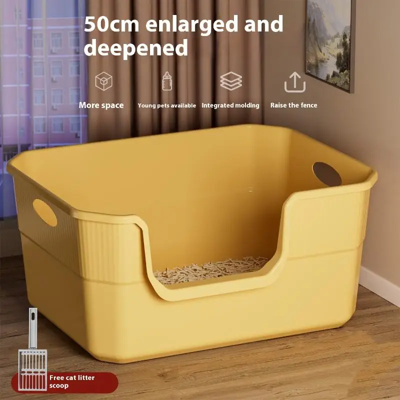 ♥Extra Large Cat Litter Box;Semi-Enclosed &Amp; Open Design, Anti-Splash Cat Toilet With High Sides ♥Extra Large Cat Litter Box;Semi-Enclosed &Amp; Open Design, Anti-Splash Cat Toilet With High Sides - Image 11
