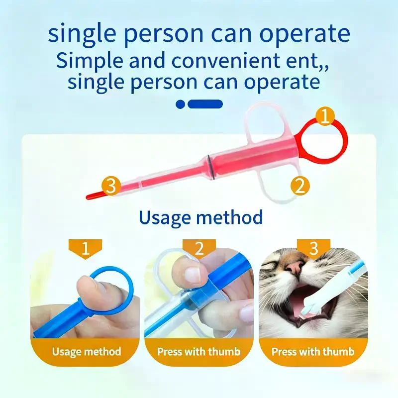 Haustier-Medikamentenspender Mit Weicher Spitze, Katzen- Und Hundemedizin-Spender Mit Ergonomischem Kolben, Kleintier-Fütterungswerkzeug Haustier-Medikamentenspender Mit Weicher Spitze, Katzen- Und Hundemedizin-Spender Mit Ergonomischem Kolben, Kleintier-Fütterungswerkzeug - Image 2