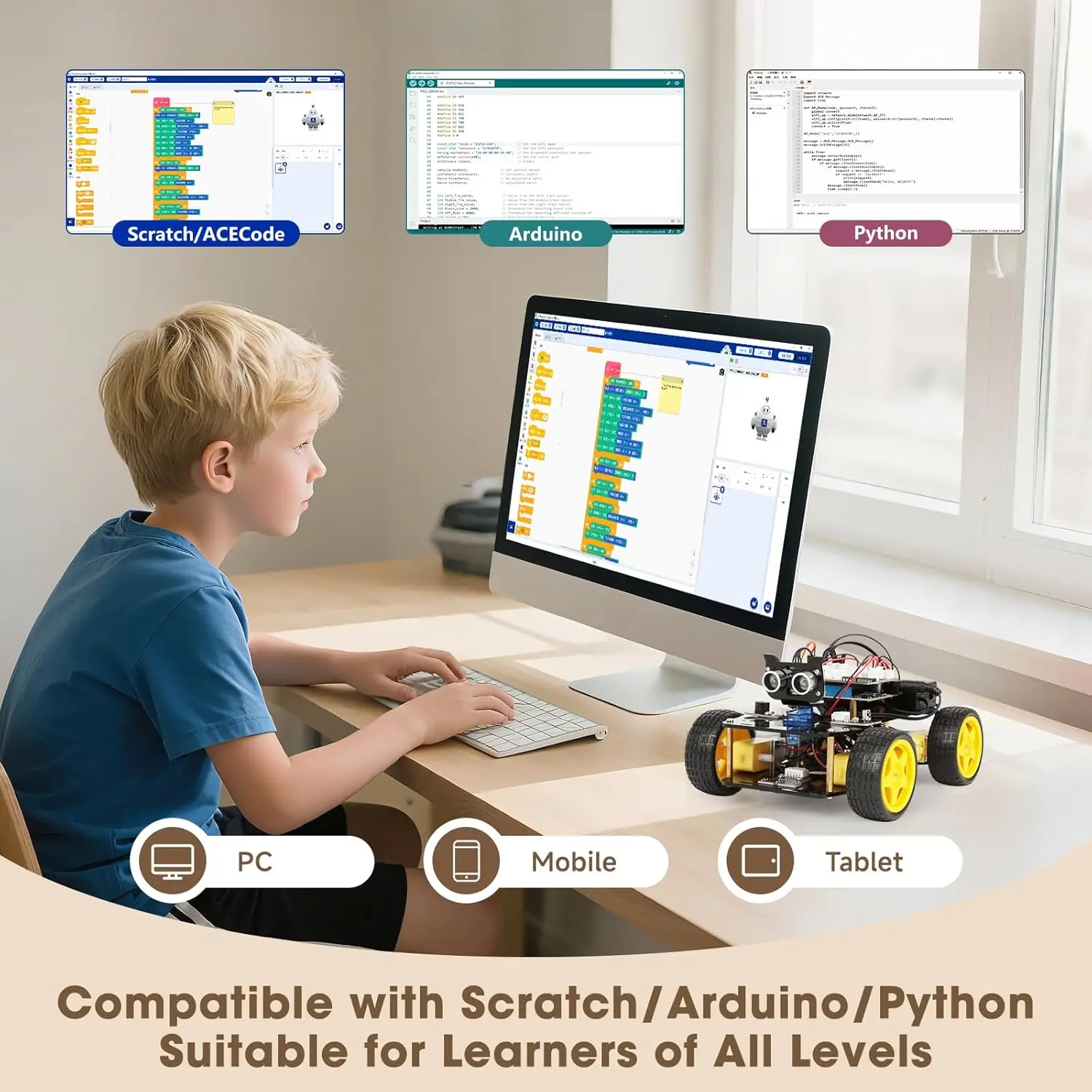 Acebott Robotik-Set Für Kinder – Arduino Roboter-Auto Mit Scratch Und App-Steuerung Acebott Robotik-Set Für Kinder – Arduino Roboter-Auto Mit Scratch Und App-Steuerung - Image 3
