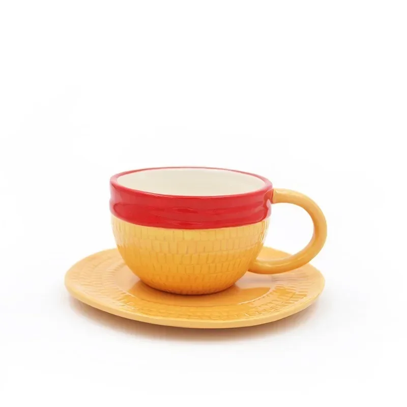 Cartoon Keramik Tasse Wasser Tasse Sabo Ruffy Ace Hut Geformte Kaffeetasse Drei Brüder Hut Kreative Tassen Kaffeetasse Und Untertasse Set Cartoon Keramik Tasse Wasser Tasse Sabo Ruffy Ace Hut Geformte Kaffeetasse Drei Brüder Hut Kreative Tassen Kaffeetasse Und Untertasse Set - Image 5