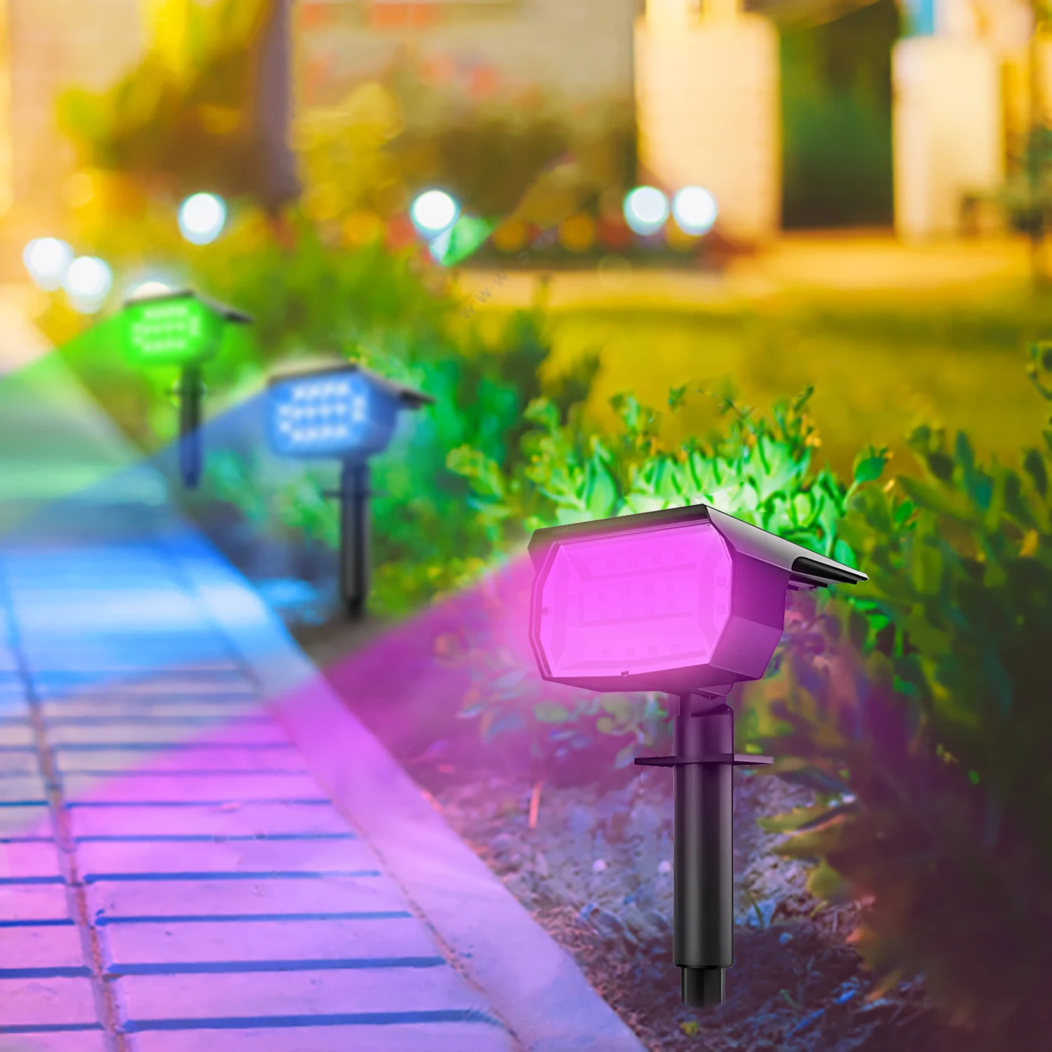 20 Led Solar-Gartenstrahler Rgb – Farbwechselnde Außenbeleuchtung Mit Ip65-Schutz Für Garten, Landschaft Und Terrasse 20 Led Solar-Gartenstrahler Rgb – Farbwechselnde Außenbeleuchtung Mit Ip65-Schutz Für Garten, Landschaft Und Terrasse - Image 6
