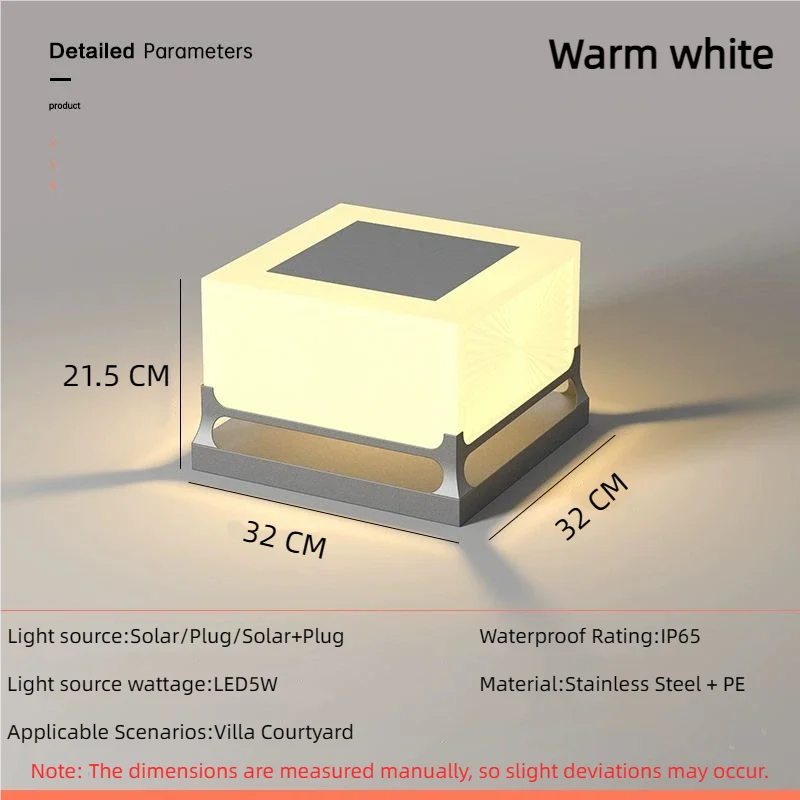 Moderne Solar-Außendekorationen, Wasserdicht, Türpfosten, Atmosphärenlicht, Hof, Terrasse, Weg, Innenhof, Quadratische Wandsäulenleuchte Moderne Solar-Außendekorationen, Wasserdicht, Türpfosten, Atmosphärenlicht, Hof, Terrasse, Weg, Innenhof, Quadratische Wandsäulenleuchte - Image 8