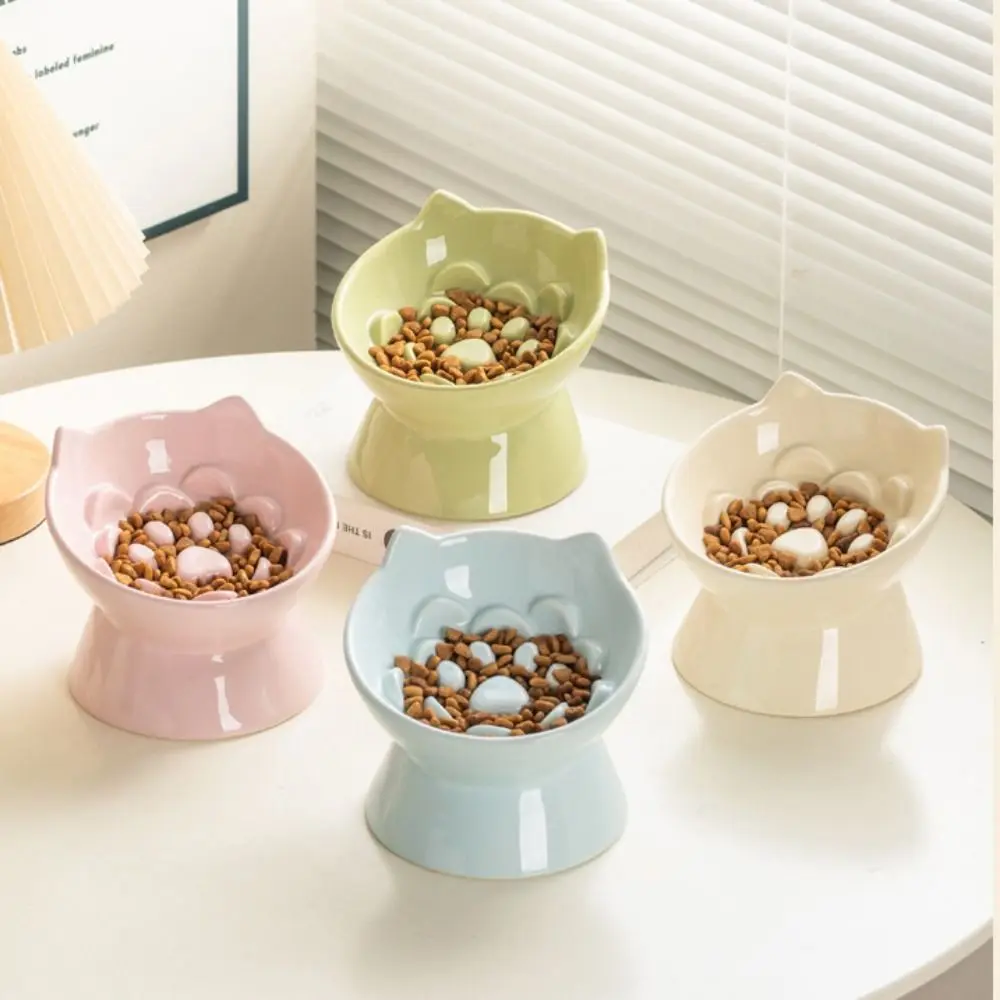 Ceramic Cat Slow Food Bowl Cute Slanted Mouth Dog Feeding Basin Creative Large Capacity Pet High Foot Bowl Kitten Puppy Ceramic Cat Slow Food Bowl Cute Slanted Mouth Dog Feeding Basin Creative Large Capacity Pet High Foot Bowl Kitten Puppy - Image 4
